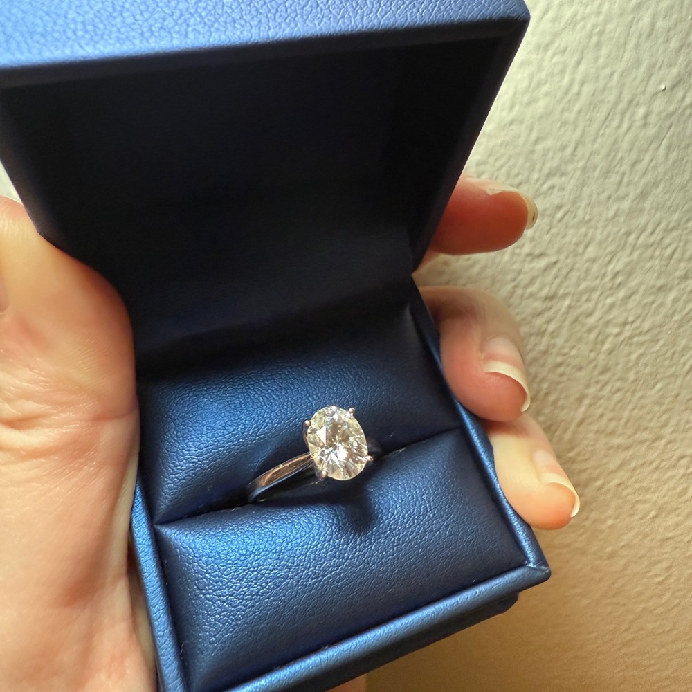 Silver Engagement Ring from Moissanite Co.